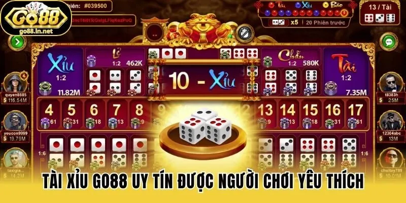 Tài xỉu Go88 uy tín được người chơi yêu thích